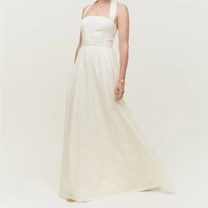 Reformation Edessa White Maxi Halter Dress